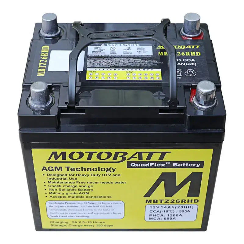 Battery Mbtz26rhd Sealed Factory Activated - MOTOBATT