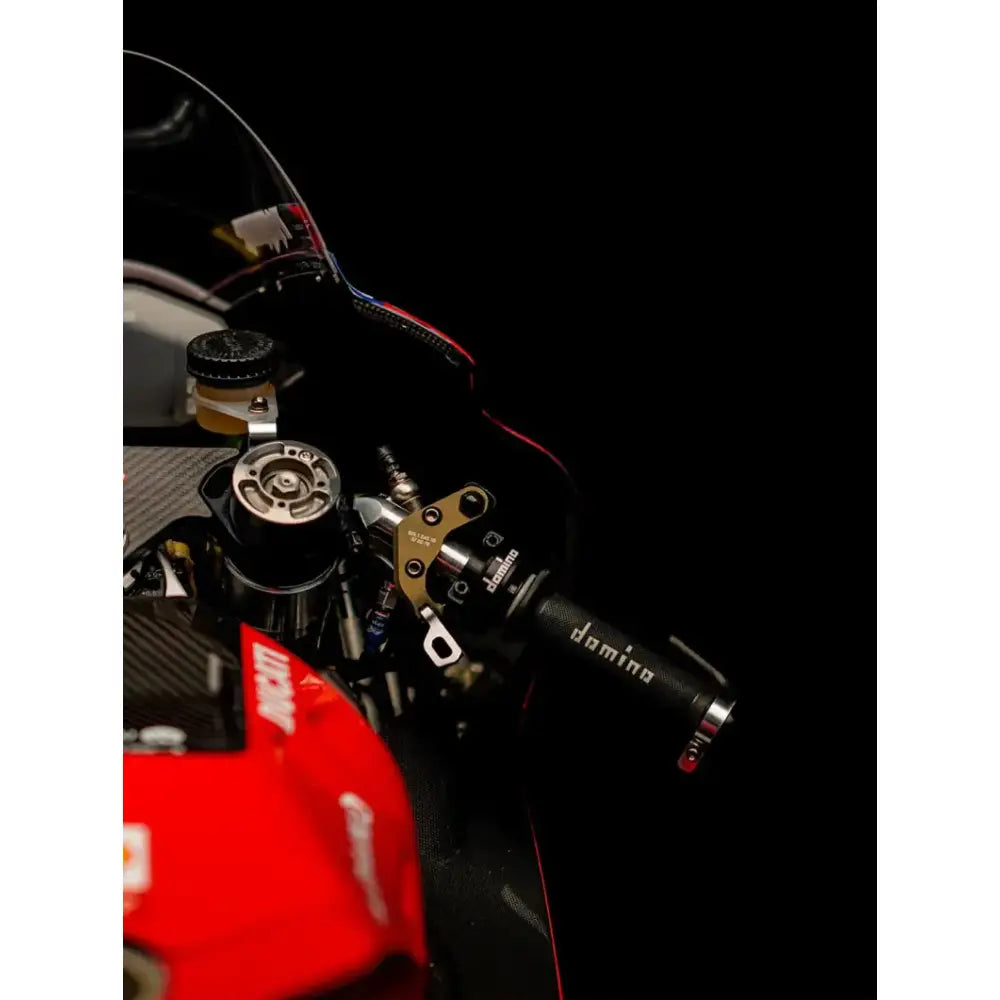 Black and grey MotoGP grips on a high-performance road racing motorcycle, designed for optimal comfort and safety, RV, Automotive, Powersports, off-road, marine, exterior, truck accessories, interior, truck bed, rv parts, AVADA - Best Sellers