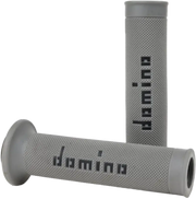 Domino MotoGP Grips Grey/Black Pair for 22mm Handlebars with Twist Throttles, Dual Thermoplastic Compound, Dimpled Pattern for Sure Grip and Lasting Comfort