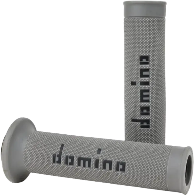 Domino MotoGP Grips Grey/Black Pair for 22mm Handlebars with Twist Throttles, Dual Thermoplastic Compound, Dimpled Pattern for Sure Grip and Lasting Comfort