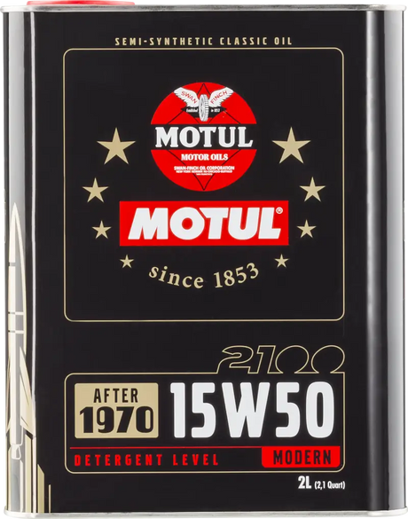 Motul 15W50 Classic 2100 Oil - 10x2L - Case of 10 - Truck & Automotive