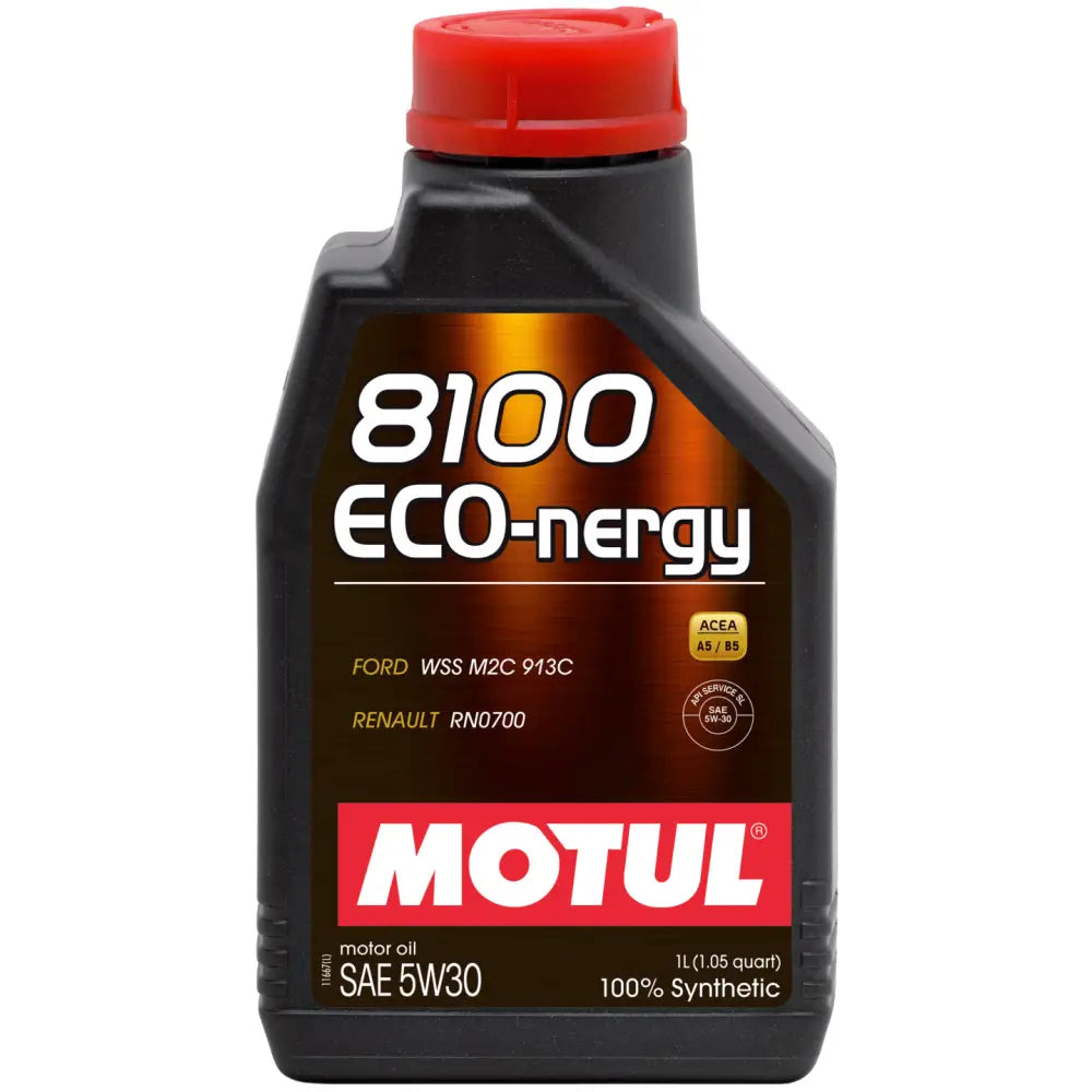MOTUL 102782 Motul 1L Synthetic Engine Oil 8100 5W30 ECO-NERGY - Ford 913C - Case of 12