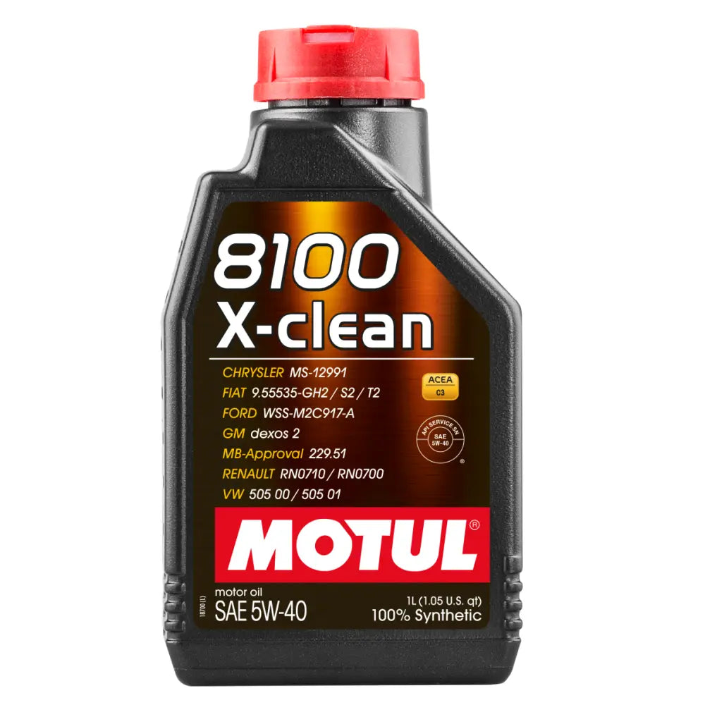 MOTUL 102786 Motul 1L Synthetic Engine Oil 8100 5W40 X-CLEAN C3 -505 01-502 00-505 00-LL04 - Case of 16