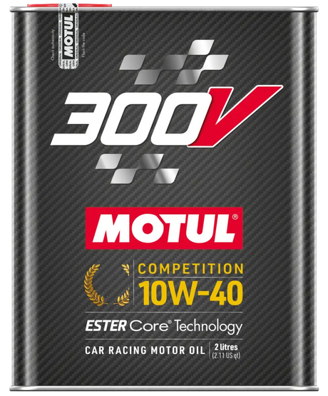 Motul 300V Competition 10W40 car racing motor oil in 2L bottles, case of 10
