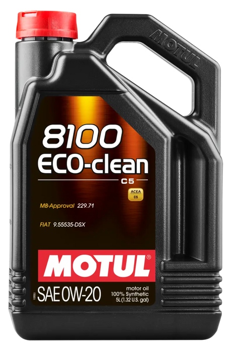 Motul 5L Synthetic Engine Oil 8100 0W20 Eco-Clean - Truck & Automotive