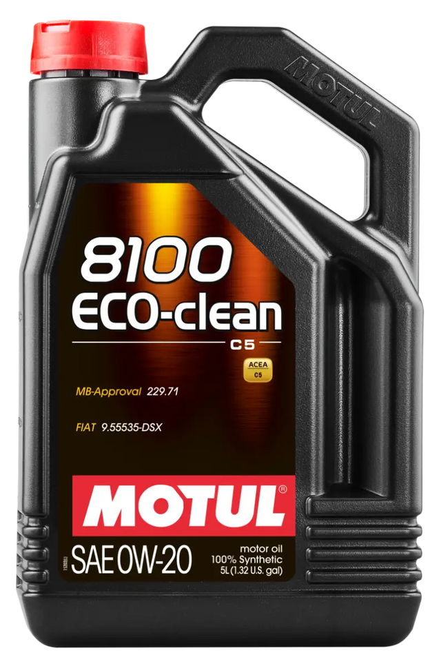 Motul 5L Synthetic Engine Oil 8100 0W20 Eco-Clean - Truck & Automotive
