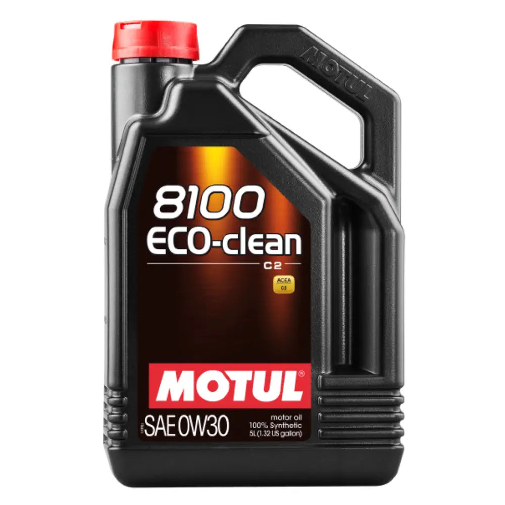 MOTUL 102889 Motul 5L Synthetic Engine Oil 8100 0W30 4x5L ECO-CLEAN ACEA C2 API SM ST.JLR 03.5007 - Case of 4