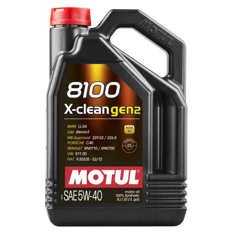 MOTUL 109762 Motul 5L Synthetic Engine Oil 8100 X-CLEAN Gen 2 5W40 - Case of 4