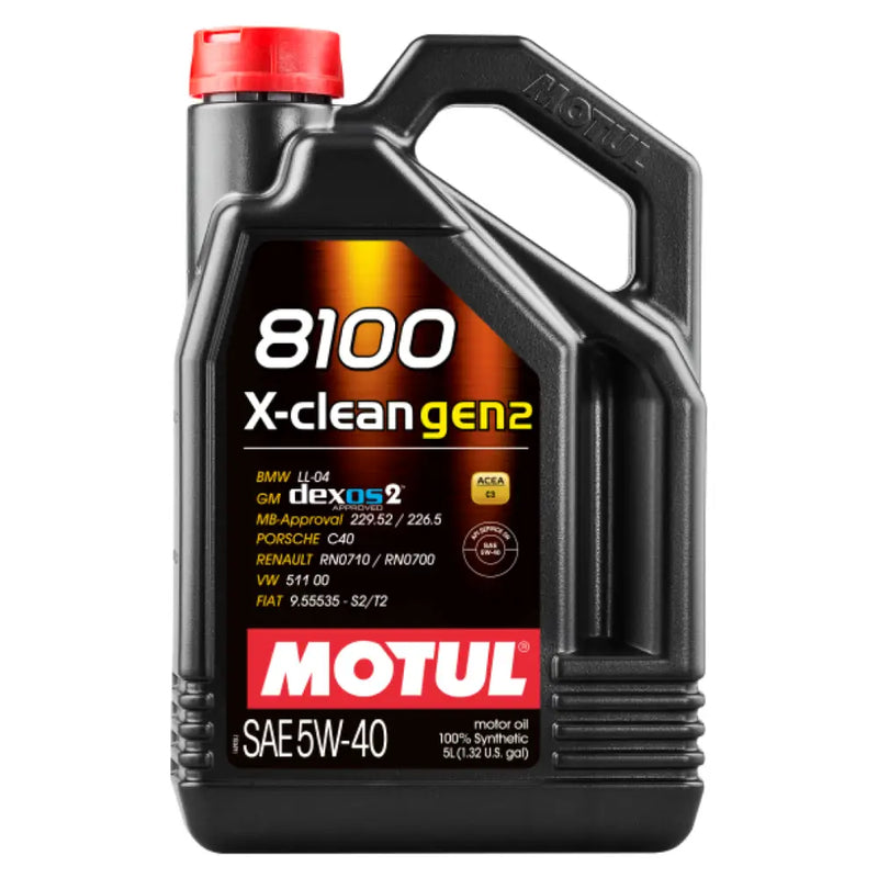 MOTUL 109762 Motul 5L Synthetic Engine Oil 8100 X-CLEAN Gen 2 5W40 - Case of 4