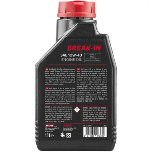 Motul Break In Oil Chemicals 108080 - Break-IN Mineral Engine 4T 10W40 1L