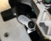 Silver metal mechanical linkage for Mountune Balance Shaft Delete Kit, shaft delete kit