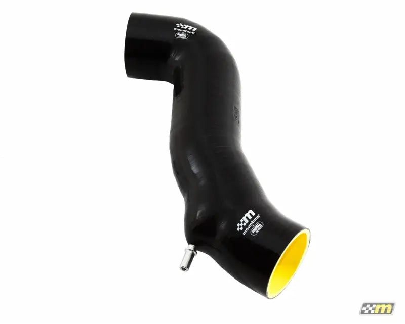 Black silicone mountune induction hose with yellow interior for 2014-2015 Fiesta ST