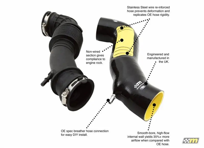 Black mountune induction hose for 2014-2015 Fiesta ST engine air intake system