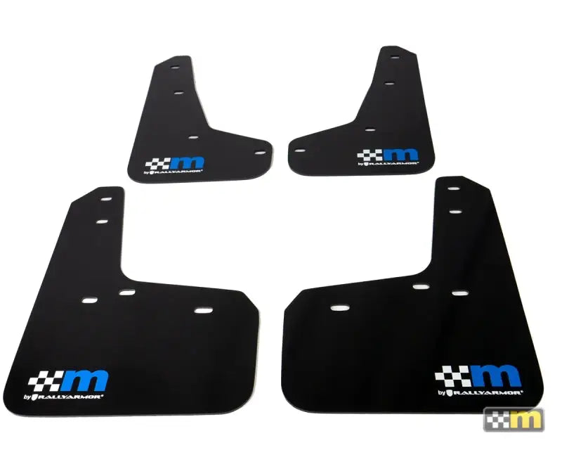 Four black mud flaps from Rally Armor Ford Focus mud flap set for 13-18 models