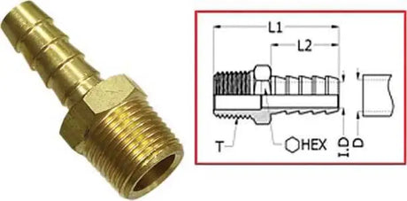 MR-07304-1 3/8 Pipe To 5/16 Hose Barb Fit