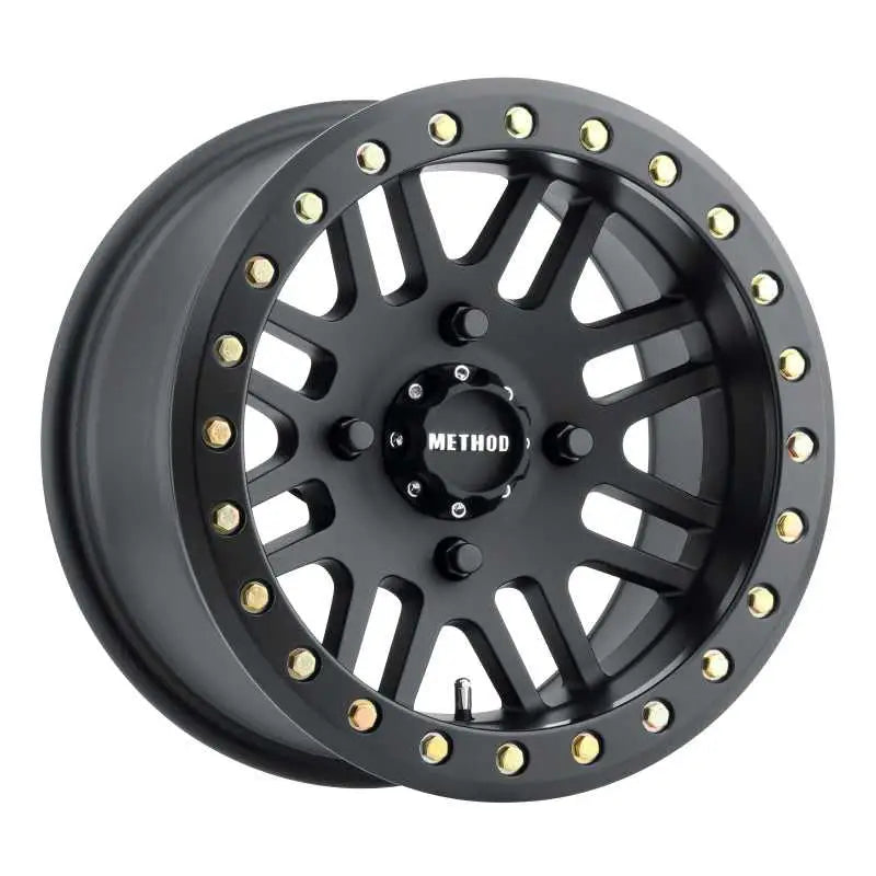 Method Wheels MR40651047555B Method MR406 UTV Beadlock 15x10 5+5/0mm Offset 4x136 106mm CB Matte Black w/BH-H24100 Wheel