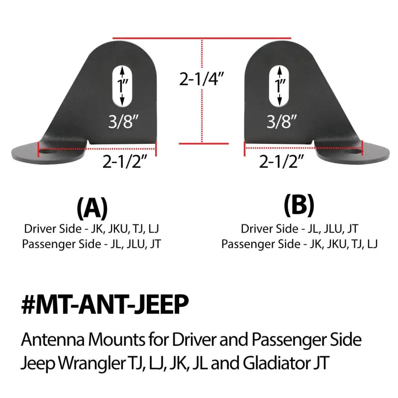 MT-ANT-JEEP-PS Rugged Radio Antenna Mnt For Jeep Pass. Side Jl