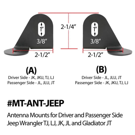 MT-ANT-JEEP-PS Rugged Radio Antenna Mnt For Jeep Pass. Side Jl