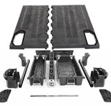 Black truck bed storage system for MT8 Decked Toyota Tacoma 2019 model