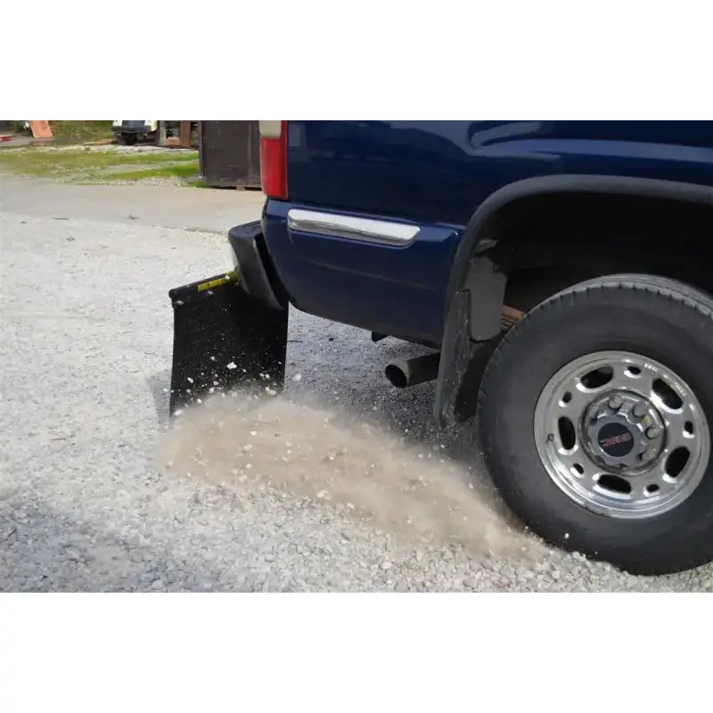 Mud Flap Cut-To-Fit 24 x Inch; 3 Inch Receiver Mount System With 2 Flaps; Flat; Rock Tamers Logo; Matte Black;