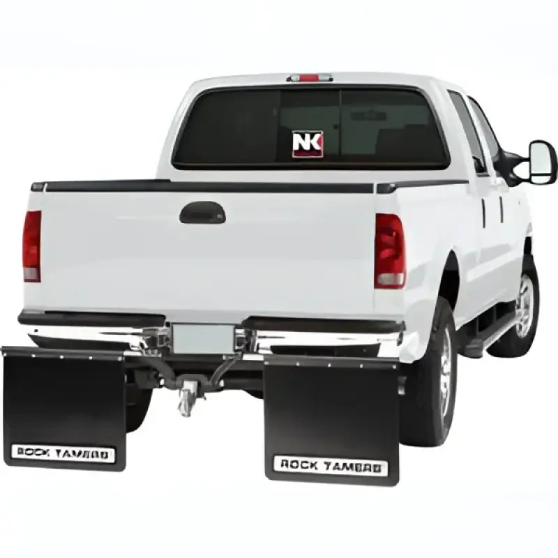 Mud Flap Cut-To-Fit 24 x Inch; 2 Inch Receiver Mount System With Flaps; Flat; Rock Tamers; Matte Black Flaps/