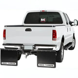 Mud Flap Cut-To-Fit 24 x Inch; 2 Inch Receiver Mount System With Flaps; Flat; Rock Tamers; Matte Black Flaps/