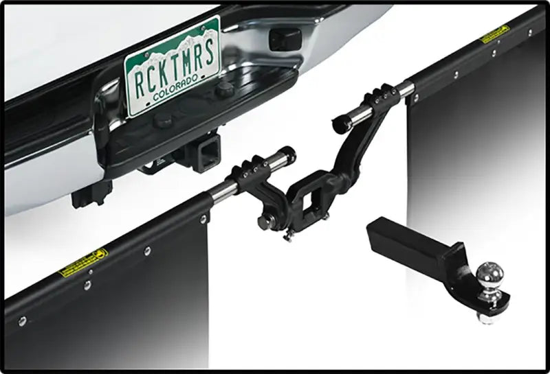 Mud Flap Cut-To-Fit 24 x Inch; 3 Inch Receiver Mount System With 2 Flaps; Flat; Rock Tamers Logo; Matte Black;