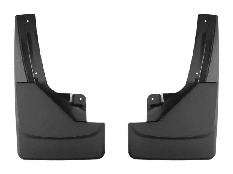 Mud Flap Direct-Fit; Set of 2; Contoured; Without Logo; Black; Thermoplastic; QuickTurn * Fastening System - Truck &