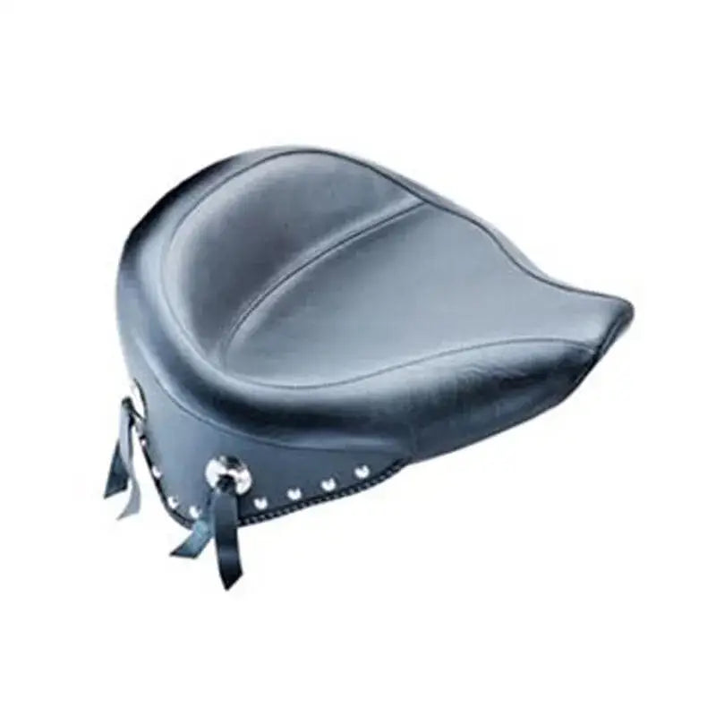 Black leather touring solo seat for Harley Softail with studs from Mustang 00-15