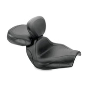 Black leather motorcycle seat with backrest for Honda VTX1800C sport touring bikes
