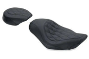 Mustang 04-21 Harley Sportster Wide Tripper Solo Seat Diamond Stitch - Black - Seats