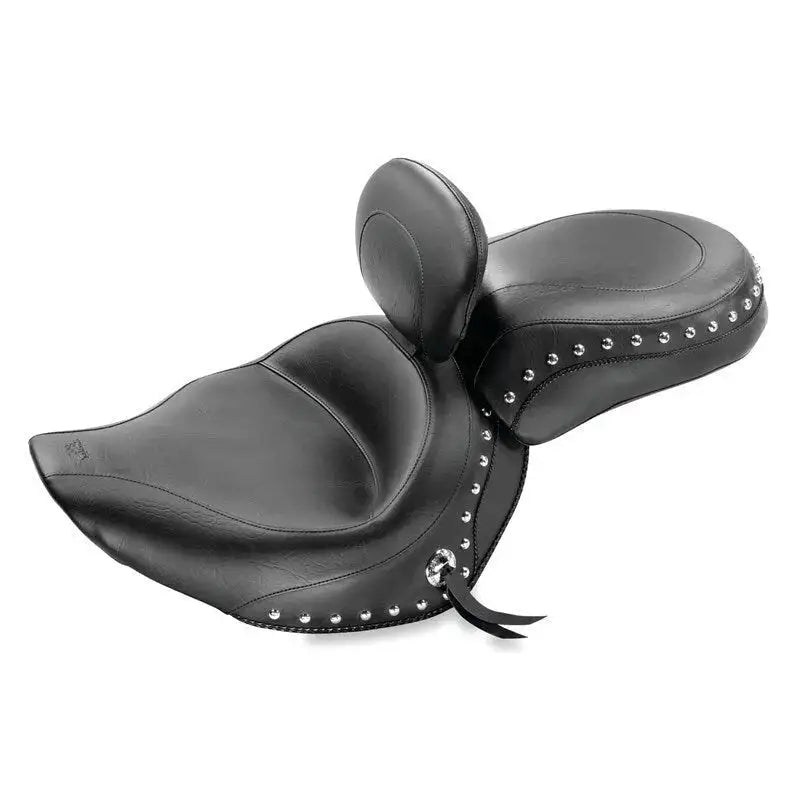 Mustang 06-15 Yamaha Roadliner Stratoliner Wide Touring Solo Seat w/Driver Backrest Studs - Black - Seats