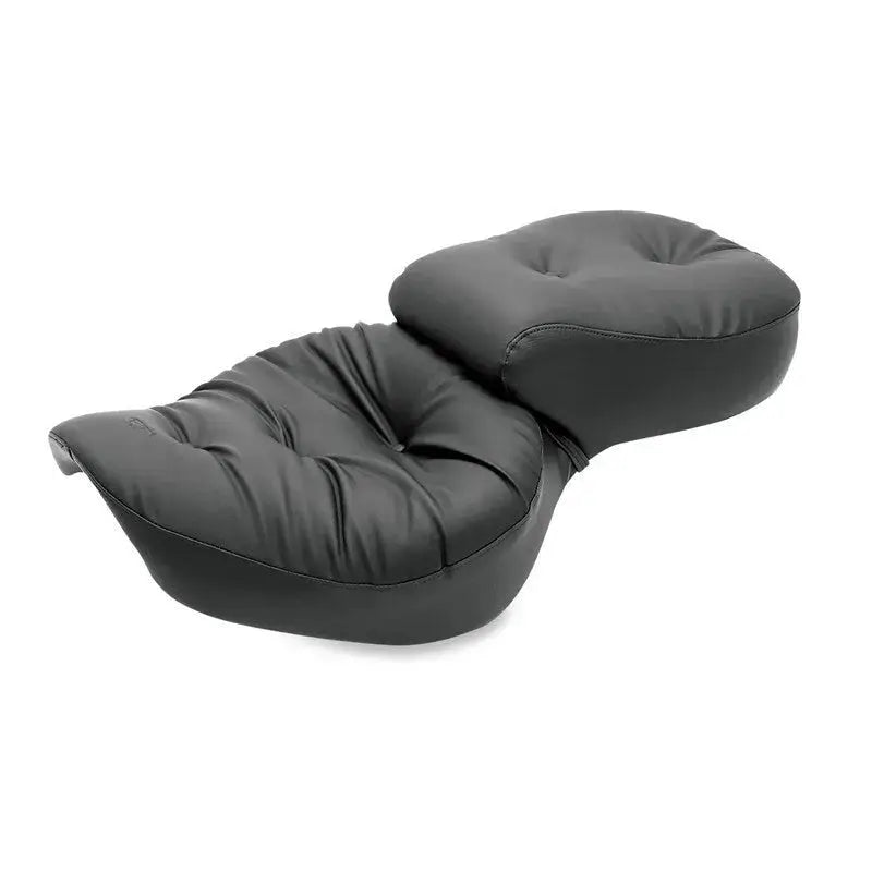 Black leather motorcycle seat for Harley Dyna Wide Touring bikes, Mustang Regal 1PC