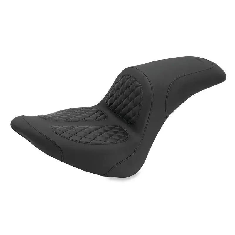Mustang 06-17 Harley Softail Wide Tire (200mm) Fastback 1PC Seat w/Diamond Stitch - Black - Seats