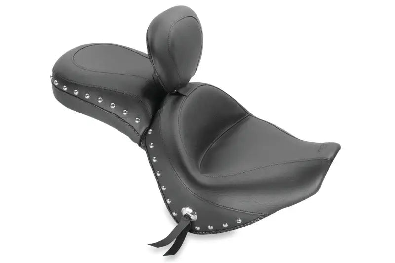 Mustang 06-21 Kawasaki Vulcan 900 Classic, Custom Touring 1PC Seat w/Driver Backrest Studs - Black - 79416