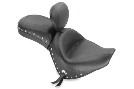 Mustang 06-21 Kawasaki Vulcan 900 Classic, Custom Touring 1PC Seat w/Driver Backrest Studs - Black - 79416