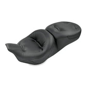 Black leather motorcycle seat for Mustang Harley Electra Glide 1pc seat regal style