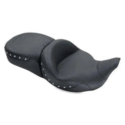 Black studded motorcycle seat for Mustang super touring 1pc seat on Harley Electra Glide