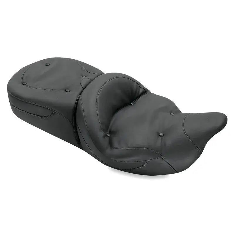 Black leather 1pc seat for Harley Electra Glide Mustang 08-21 touring bikes