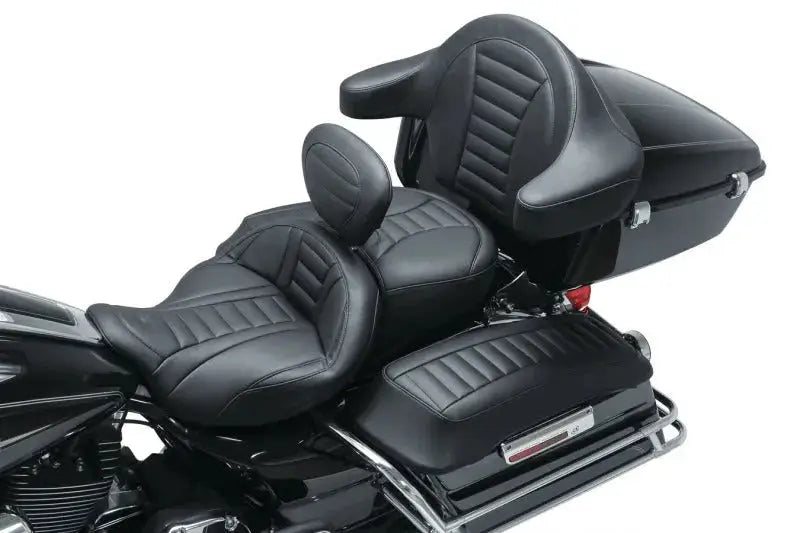 Mustang 08-21 Harley Electra Glide Std Rd,Rd King Str Driver Backrest Deluxe - Black - Seats