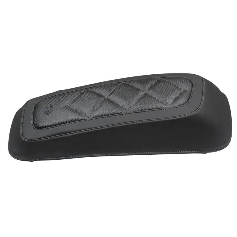 Black quilted motorcycle seat for Harley FL Touring saddlebag lid covers