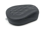 Mustang 08-21 Harley Wide Tripper FL Touring Passenger Seat w/Grey Diamond Stitch - Black - Mustang Motorcycle