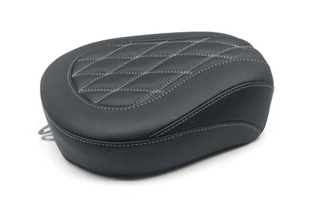 Mustang 08-21 Harley Wide Tripper FL Touring Passenger Seat w/Grey Diamond Stitch - Black - Mustang Motorcycle