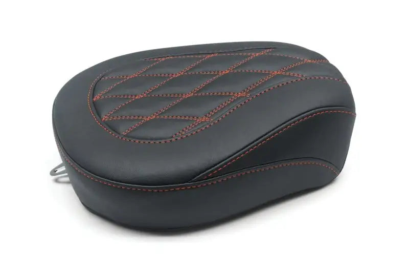 Mustang 08-21 Harley Wide Tripper FL Touring Passenger Seat w/Red Diamond Stitch - Black - Mustang Motorcycle