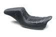 Mustang 08-21 HD Electra Glide,Rd Glide,Rd King,St Glide Squareback 1PC Seat - Black w/Gry Stitching - Mustang Motorcycle