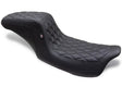Mustang 08-24 HD FL Touring Double Diamond Squareback 1PC Seat - Black - Mustang Motorcycle