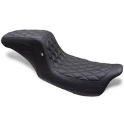 Mustang 08-24 HD FL Touring Double Diamond Squareback 1PC Seat - Black - Mustang Motorcycle