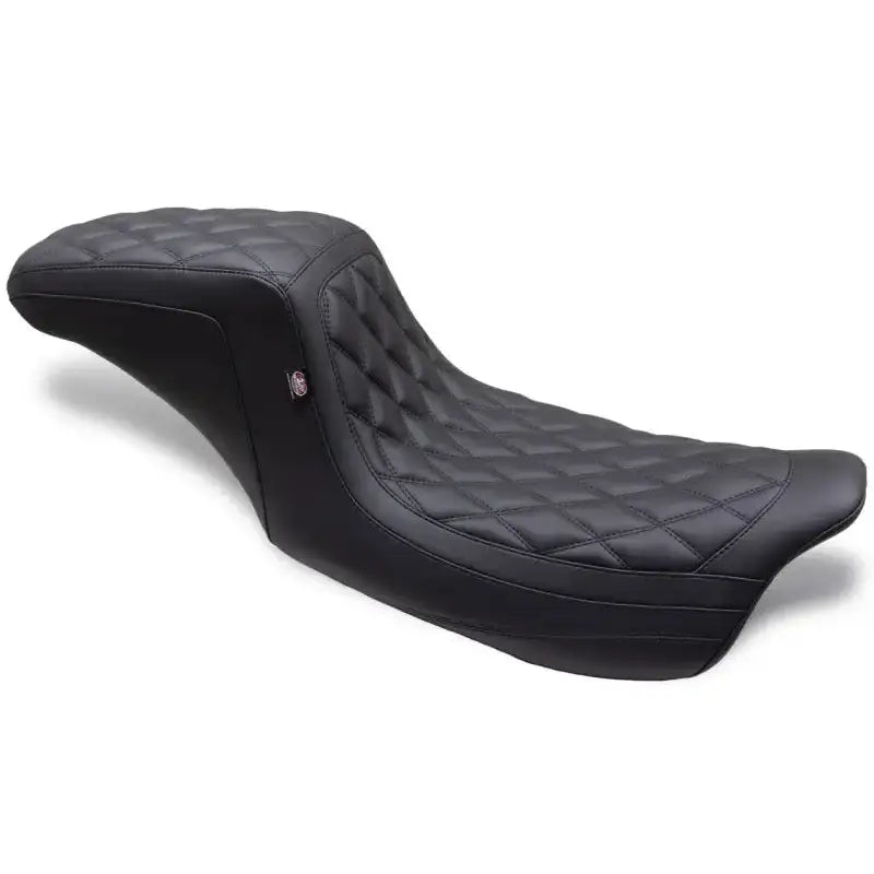 Mustang 08-24 HD FL Touring Double Diamond Squareback 1PC Seat - Black - Mustang Motorcycle