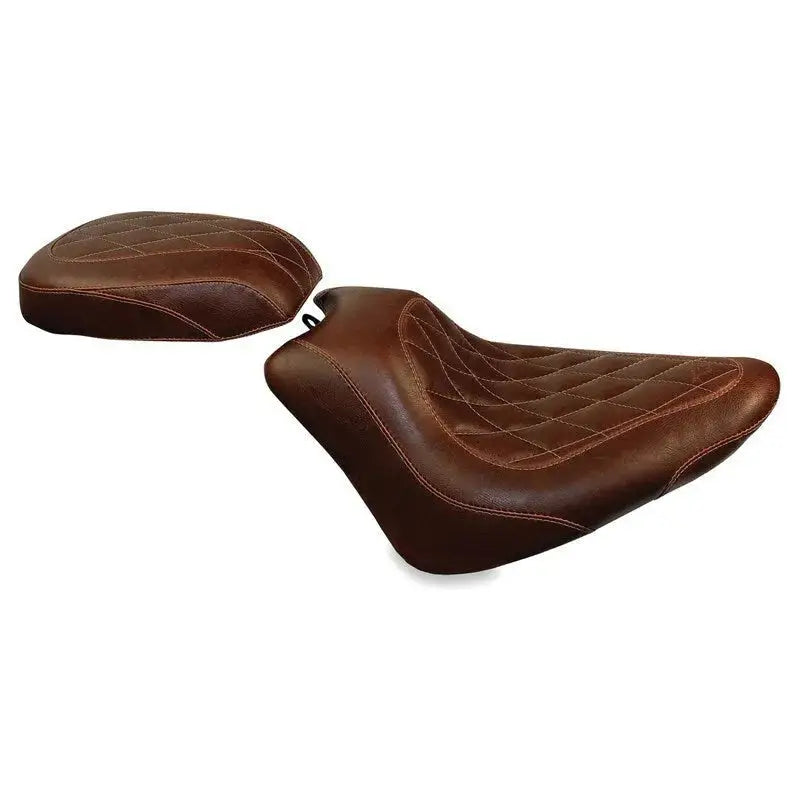Brown leather tripper solo seat for Harley Mustang 11-13 Blackline 12-17 Slim S Tripper