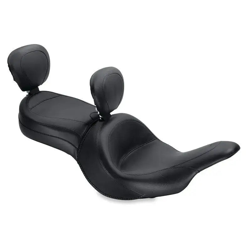 Black motorcycle seat with backrests for Kawasaki Vulcan Vaquero Std Touring 1pc seat